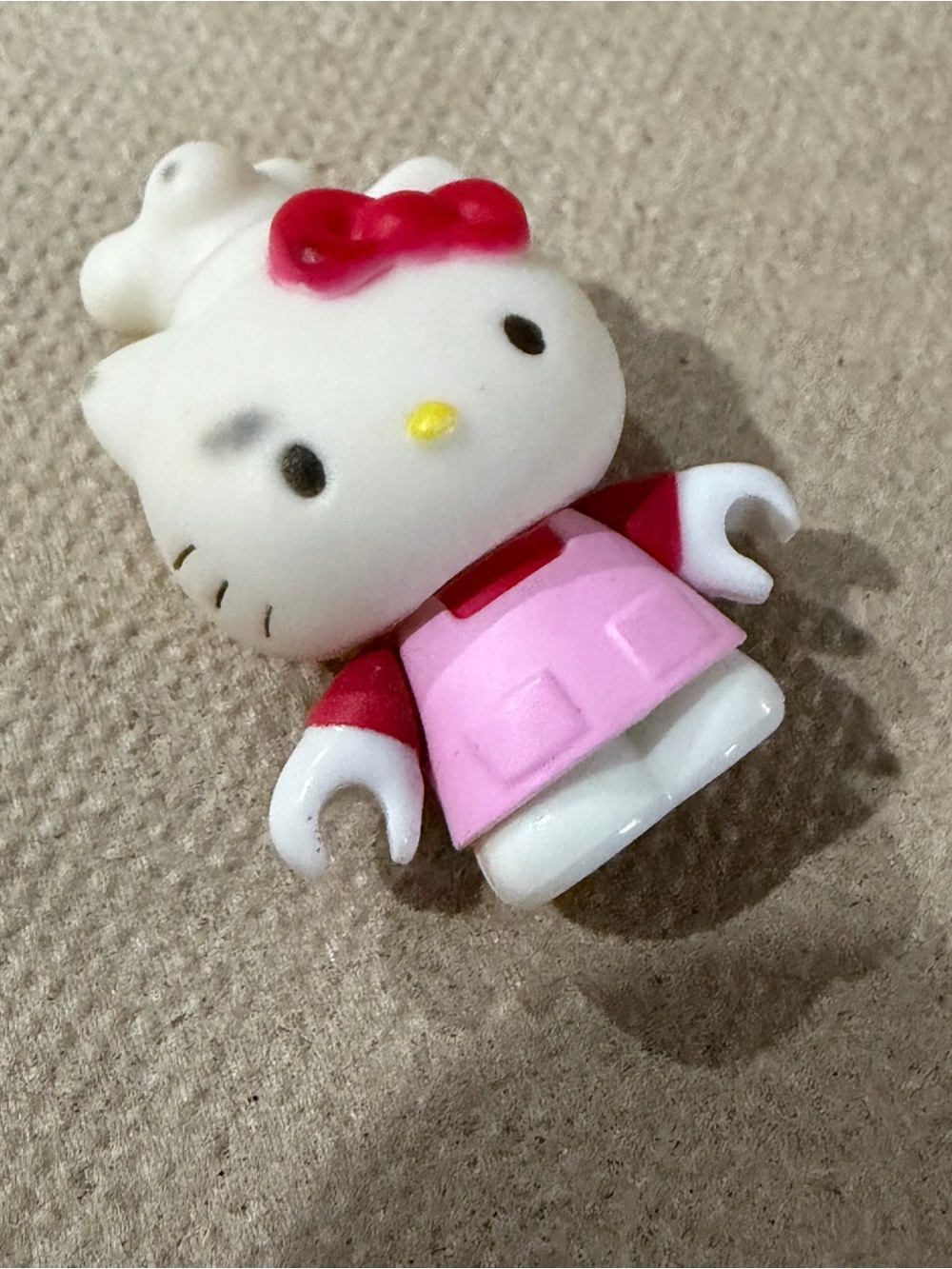 Hello Kitty White Figure with Pink Dress and Red Bow - Mini Toy